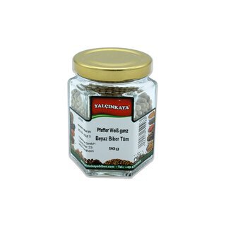 Pfeffer Wei� (ganze Samen) - 90g - Glas