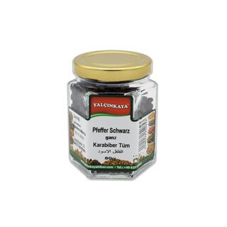 Pfeffer Schwarz (ganze Samen) - 80g - Glas