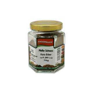 Pfeffer Schwarz (Pulver) - 70g - Glas